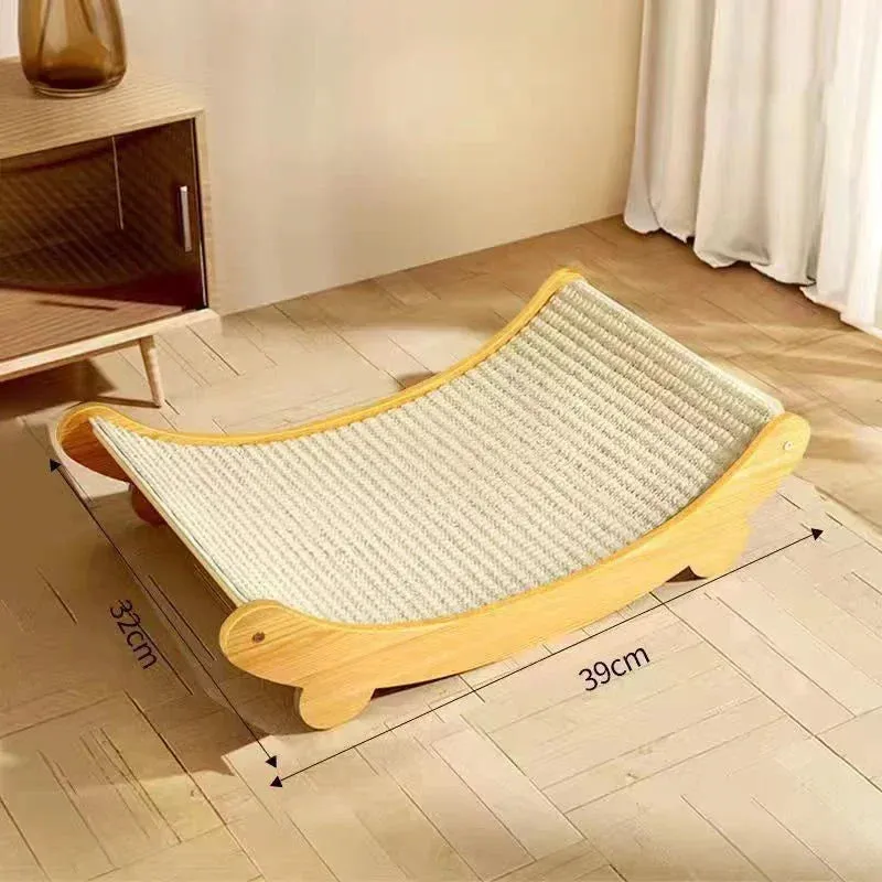 Wooden Scratching & Detachable Wear-resistant Pads Multifunction Cats Sleeping Bed