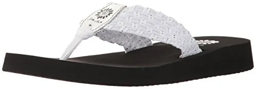 Yellow Box Women's Soleil Wedge Sandal White/Silver