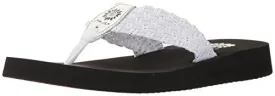 Yellow Box Women's Soleil Wedge Sandal White/Silver