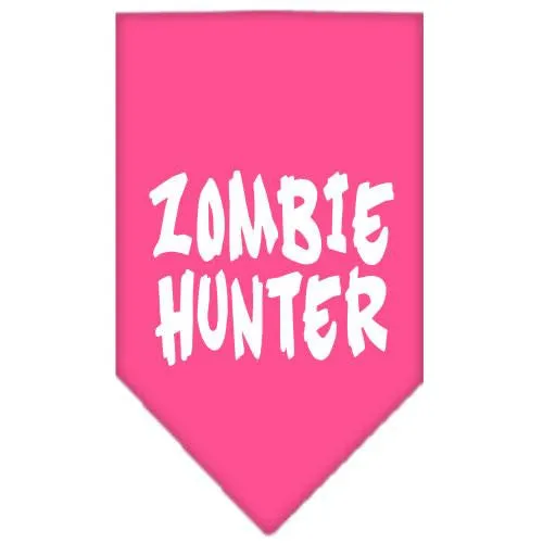 Zombie Hunter Screen Print Bandana Bright Pink Large